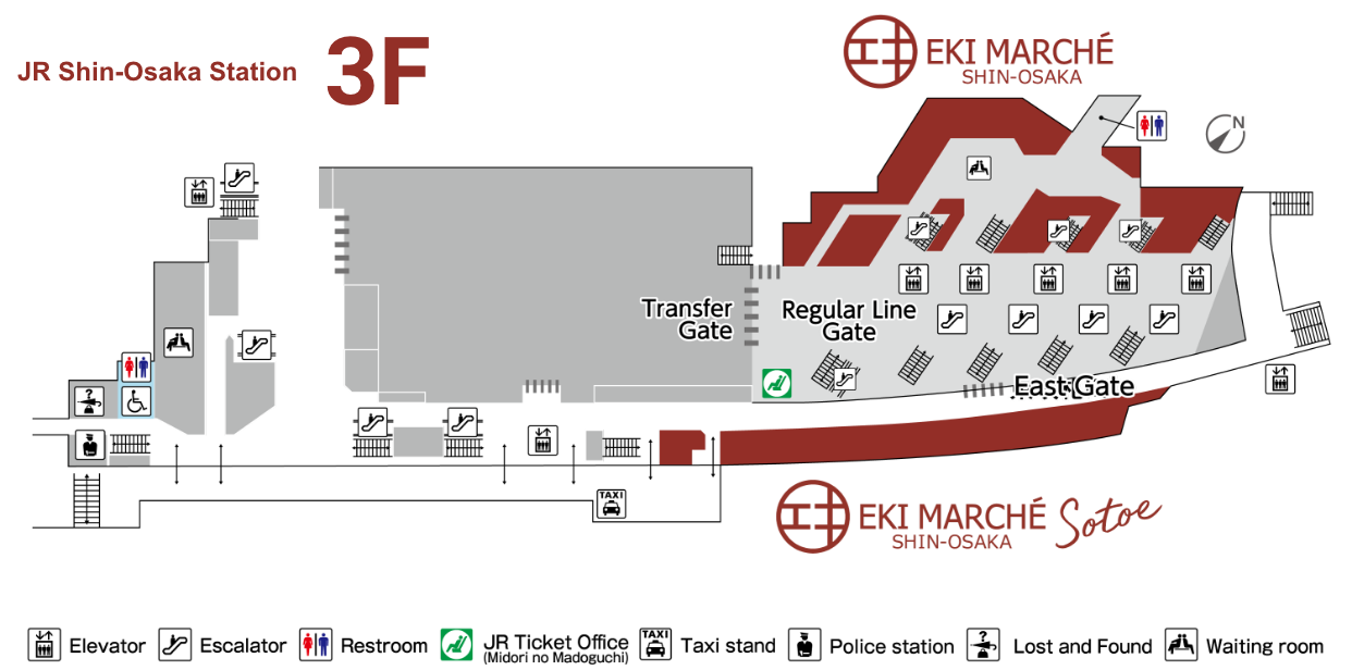 Map of Shin-Osaka Station