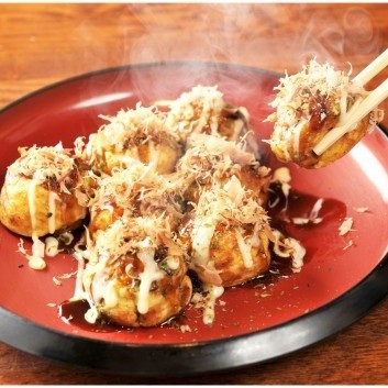 Takoyaki with large octopus